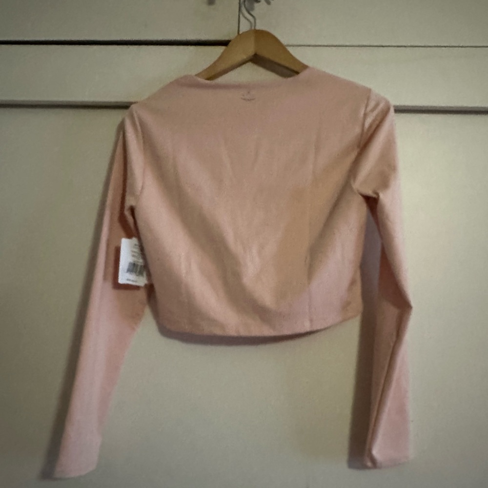 Beyond Yoga heather rib frame cropped pullover NWT - Picture 5 of 7